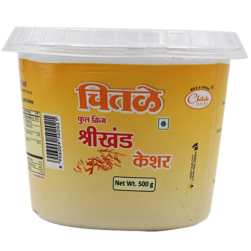 Buy Chitale Dairy Full Cream Shrikhand Keshar 500 Gm Cup Online at the