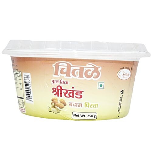 Buy Chitale Dairy Full Cream Shrikhand Badam Pista 250 Gm Cup Online at