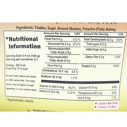 Buy Chitale Dairy Full Cream Shrikhand Badam Pista 250 Gm Cup Online at