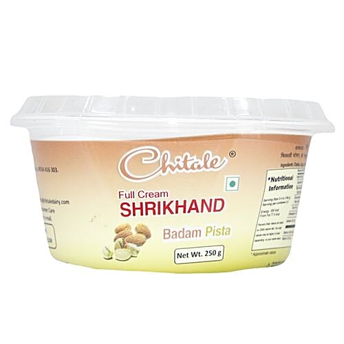 Buy Chitale Dairy Full Cream Shrikhand Badam Pista 250 Gm Cup Online at