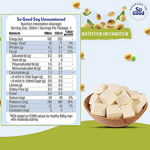 So Good Soy Milk - Unsweetened, 200 ml  