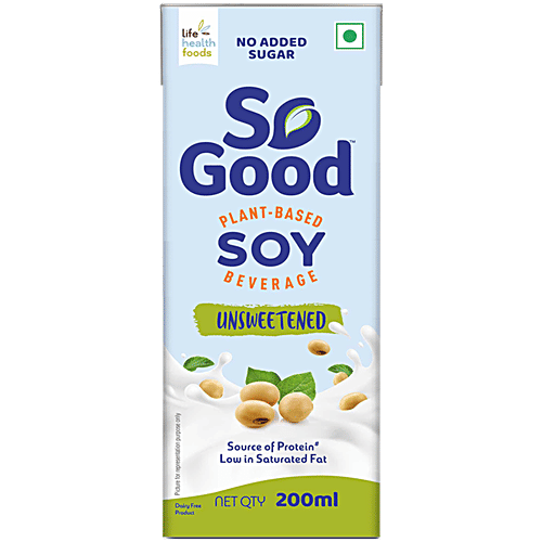 So Good Soy Milk - Unsweetened, 200 ml  