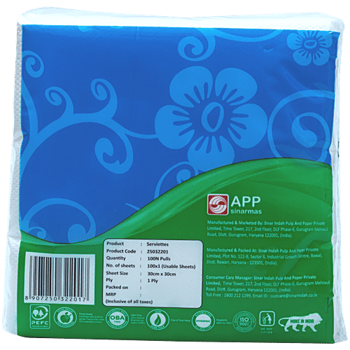 Paseo Luncheon Serviettes Paper Napkins - 1 Ply, 100 Pulls  