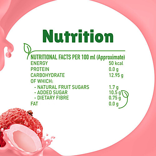 B Natural Litchi Fruit Beverage, 1 L Carton Zero Fat