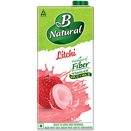 B Natural Litchi Fruit Beverage, 1 L Carton Zero Fat