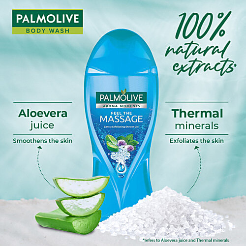 Palmolive Aloevera & Thermal Minerals Feel The Massage Exfoliating Shower Gel, 250 ml