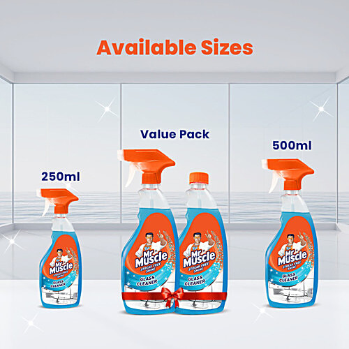 Mr. Muscle Glass and Surface Cleaner Spray, 500 ml  Streak Free
