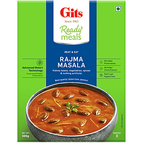 Gits Ready To Eat - Rajma Masala, 300 g Carton No Preservatives & No Added Colour and Flavours
