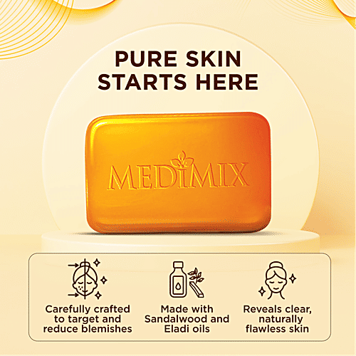 Medimix Ayurvedic Sandal Soap With Eladi Oils, 75 g Carton Effective For Skin Blemishes