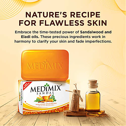 Medimix Ayurvedic Sandal Soap With Eladi Oils, 75 g Carton Effective For Skin Blemishes