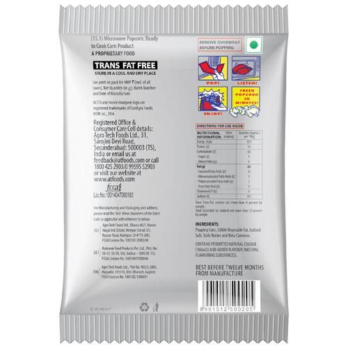 ACT II Microwave Instant Popcorn - Butter Flavour, Snacks, 33 g Pouch 