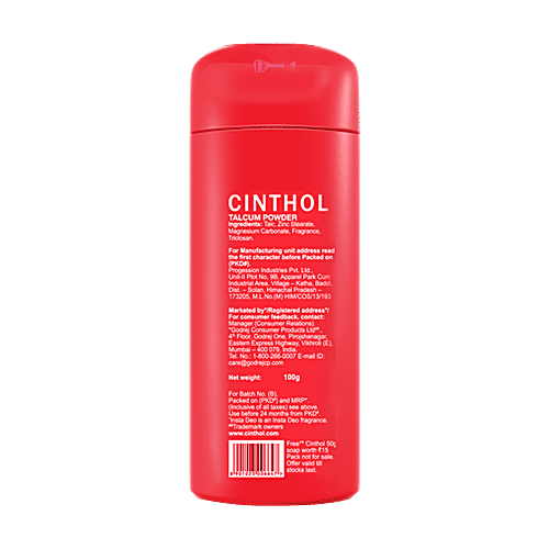 Cinthol Original Talc - Antiperspirant, Germ Protection, Lasting Fragrance, 100 g  