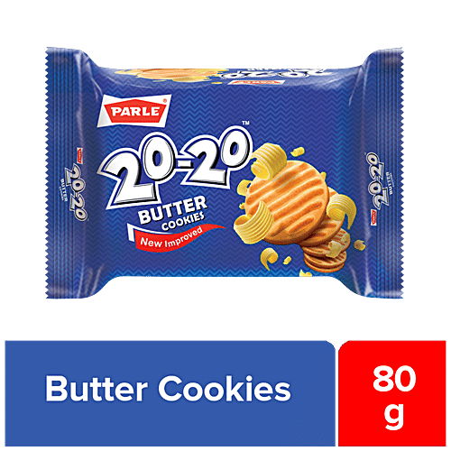 Parle 20-20 Butter Cookies, 80 g Pouch 