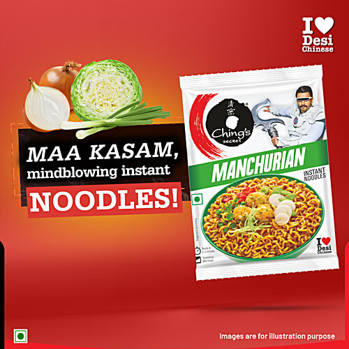 Ching's Secret Manchurian Instant Noodles, 60 g Zero Trans Fat, Ready in 2-3 Minutes
