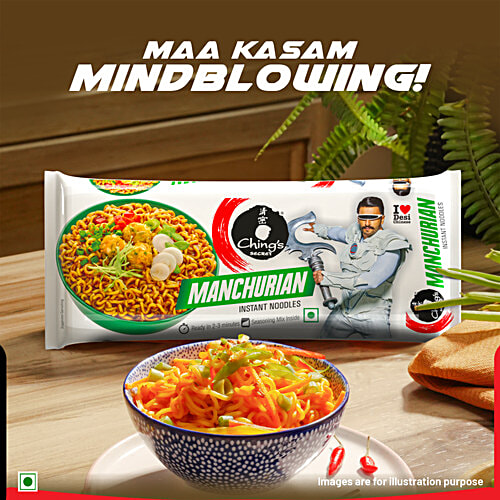 Ching's Secret Manchurian Instant Noodles, 60 g Zero Trans Fat, Ready in 2-3 Minutes