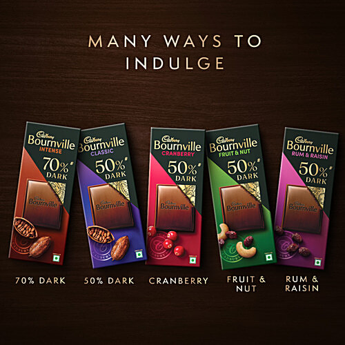 Cadbury Bournville Fruit & Nut 50% Dark Chocolate Bar, 75 g  