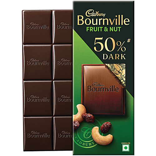 Cadbury Bournville Fruit & Nut 50% Dark Chocolate Bar, 75 g  