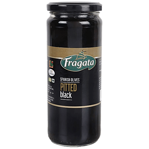 Fragata Spanish Olives - Pitted Black, 440 g Jar Gluten-Free