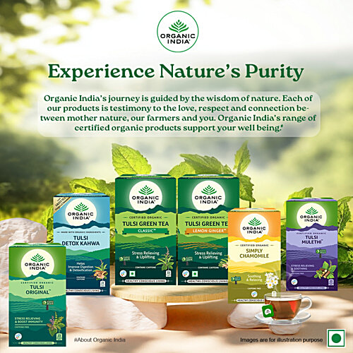 Organic India Infusion Tea - Tulsi Mulethi, 45 g (25 Bags x 1.8 g each) Caffeine Free