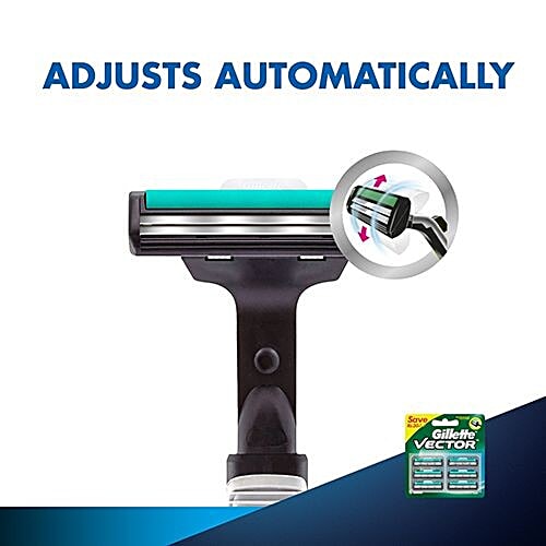 Gillette Vector Plus - Manual Shaving Razor Blades Cartridge, 6 pcs  