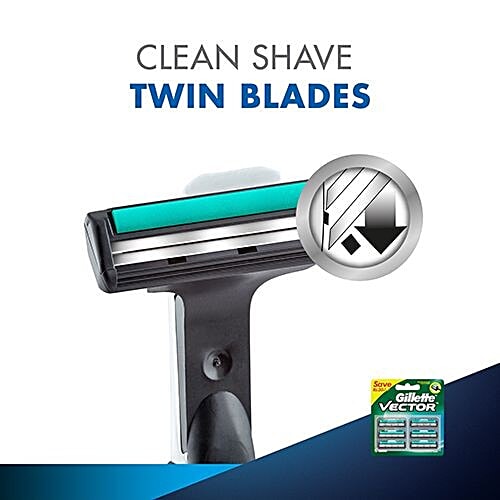 Gillette Vector Plus - Manual Shaving Razor Blades Cartridge, 6 pcs  