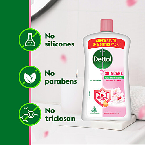 Dettol Skincare Liquid Handwash, 875 ml Refill Pack pH Balanced Everyday Protection