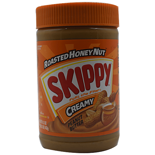 Skippy Creamy Peanut Butter - Roasted Honey Nut, 462 g Jar Zero Cholesterol, Zero Trans Fat