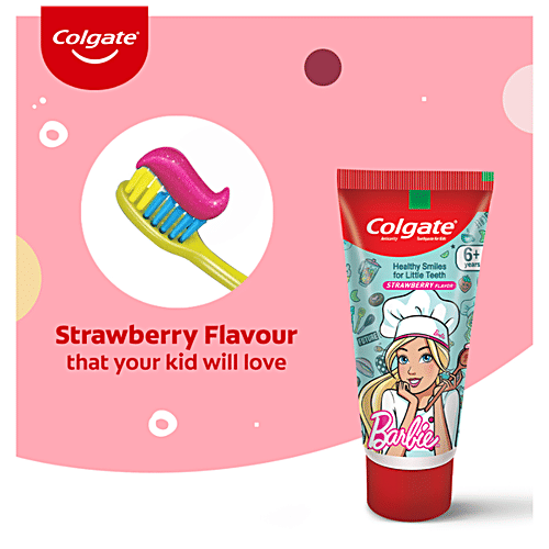 Colgate Kids Toothpaste - 6+ Years, Strawberry Flavour, Barbie, 80 g  Clinically Proven