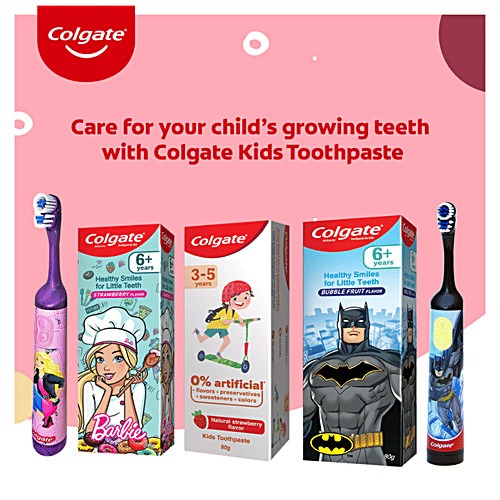 Colgate Kids Toothpaste - 6+ Years, Strawberry Flavour, Barbie, 80 g  Clinically Proven