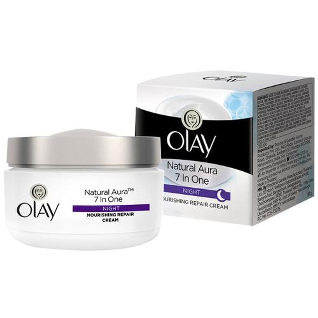 Olay Natural Aura Night Cream - With Vitamin B3, Pro B5, E, 50 g 