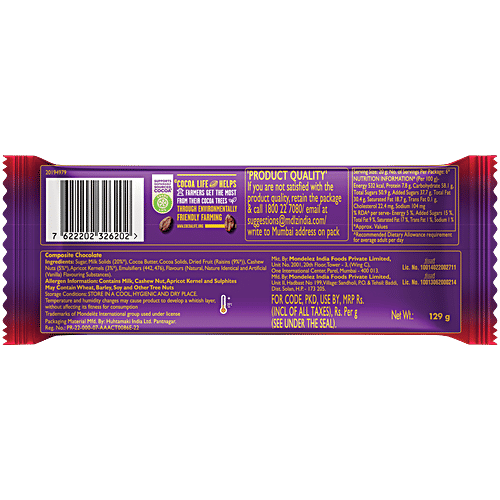 Cadbury Dairy Milk Silk Fruit & Nut Chocolate Bar, 129 g  