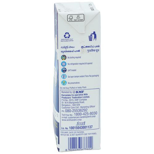 Nandini GoodLife UHT Treated Toned Milk, 1 L Carton No Preservatives