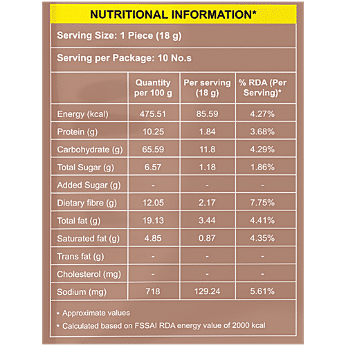 Daadi's Golden Wheat Crisps - Jeera Khakhra, 180 g Pouch Zero Trans Fat