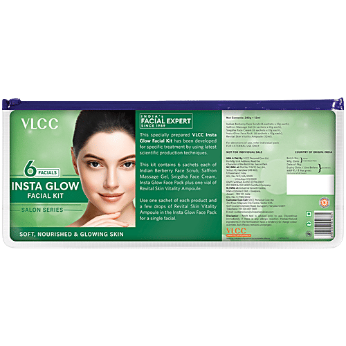 VLCC Salon Series Insta Glow Facial Kit - Soft, Nourished & Glowing Skin, 252 g (6 Facials) 