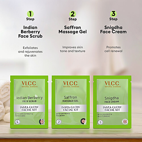 VLCC Salon Series Insta Glow Facial Kit - Soft, Nourished & Glowing Skin, 252 g (6 Facials) 