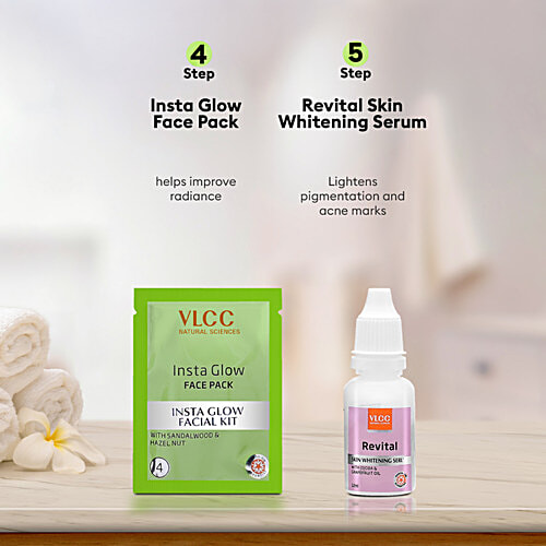 VLCC Salon Series Insta Glow Facial Kit - Soft, Nourished & Glowing Skin, 252 g (6 Facials) 