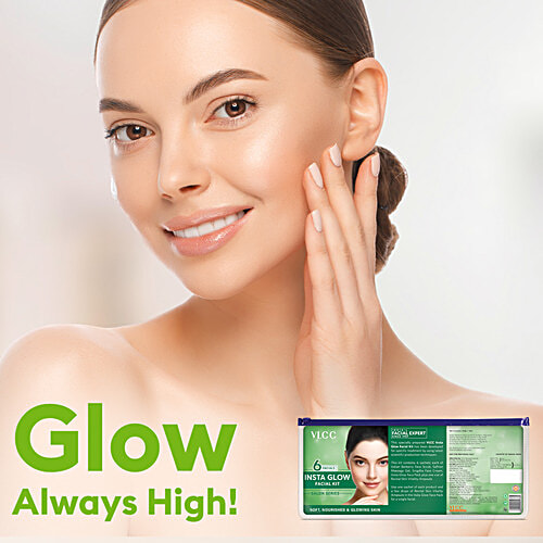 VLCC Salon Series Insta Glow Facial Kit - Soft, Nourished & Glowing Skin, 252 g (6 Facials) 