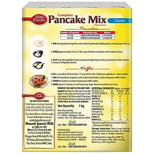 Betty Crocker Pancake Mix - Original, 1 kg Carton American Style Breakfast
