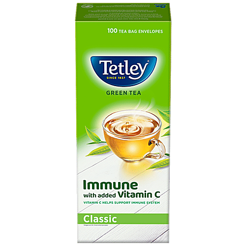 Tetley Green Tea immune With Added Vitamin C - Classic, 130 g (100 Bags x 1.3 g each) 