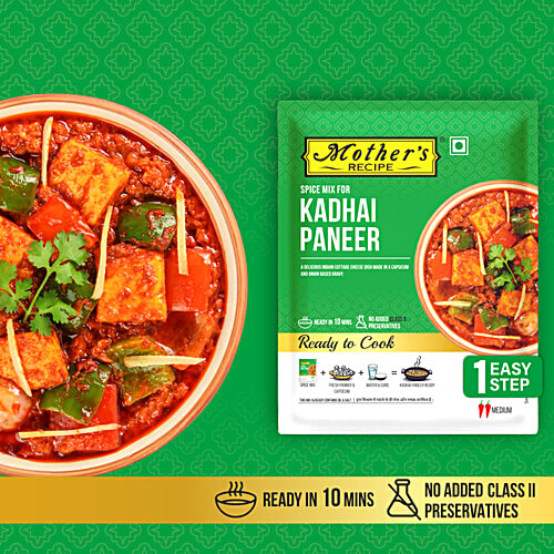 Mother's Recipe Kadhai Paneer Mix, 80 g Pouch No MSG, Preservatives & Artificial Colours