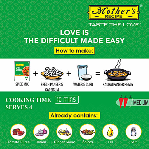 Mother's Recipe Kadhai Paneer Mix, 80 g Pouch No MSG, Preservatives & Artificial Colours