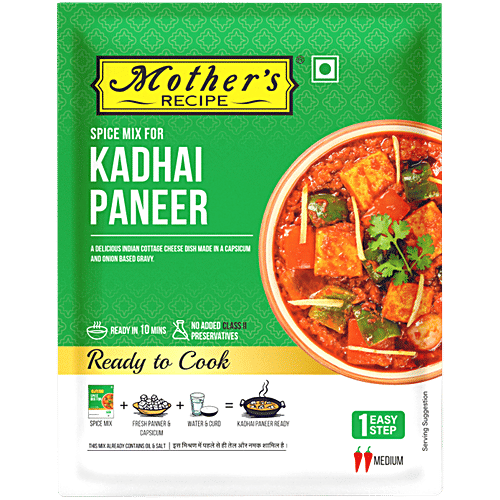Mother's Recipe Kadhai Paneer Mix, 80 g Pouch No MSG, Preservatives & Artificial Colours