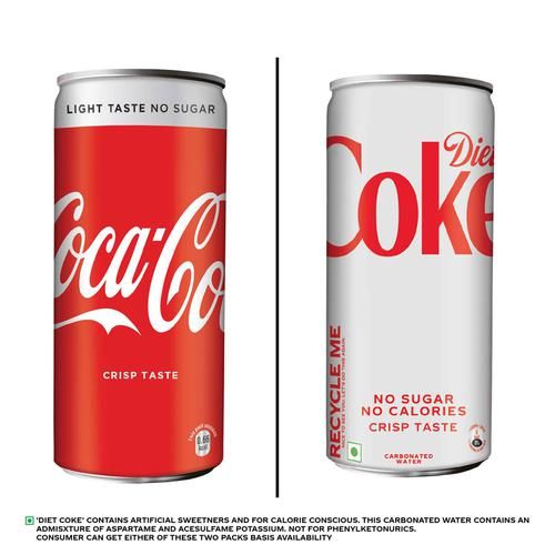 Buy Coca-Cola Diet Soft Drink - Carbonated Water 300 Ml Can Light Taste No Sugar Online At Best Price - Bigbasket