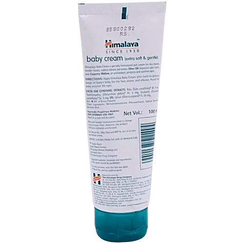 Himalaya Baby Cream - Extra Soft & Gentle, Paraben Free, 100 ml Tube Free from Parabens & Mineral Oil