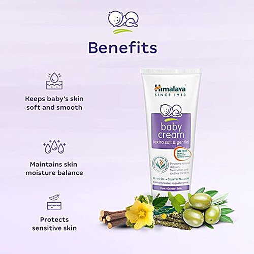 Himalaya Baby Cream - Extra Soft & Gentle, Paraben Free, 100 ml Tube Free from Parabens & Mineral Oil