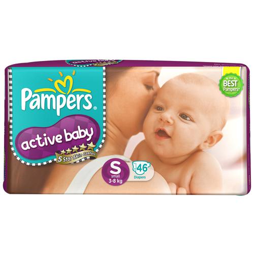 Woestijn schudden Afspraak Buy Pampers Active Baby Diapers - Small (3-8 Kg) 46 pcs Online at Best  Price. of Rs 720 - bigbasket