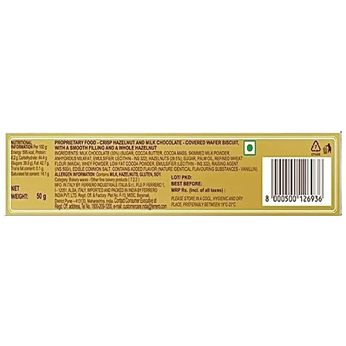 Ferrero Rocher Hazelnut & Milk Chocolate Gift Pack, 50 g (4 pcs) 