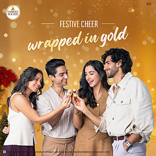 Ferrero Rocher Hazelnut & Milk Chocolate Gift Pack, 50 g (4 pcs) 