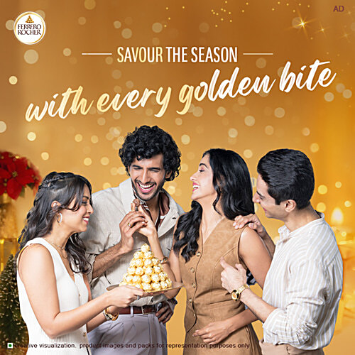 Ferrero Rocher Hazelnut & Milk Chocolate Gift Pack, 50 g (4 pcs) 