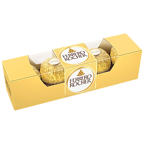 Ferrero Rocher Hazelnut & Milk Chocolate Gift Pack, 50 g (4 pcs) 